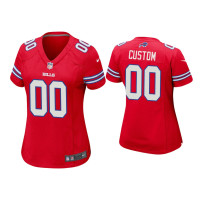 Women Buffalo Bills #00 Custom Red Game Jersey