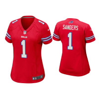 Women Buffalo Bills #1 Emmanuel Sanders Red Game Jersey