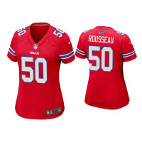 Women Buffalo Bills #50 Gregory Rousseau Red Game Jersey