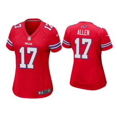 Women Buffalo Bills #17 Josh Allen Red Game Jersey