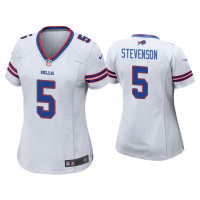 Women Buffalo Bills #5 Marquez Stevenson White Game Jersey