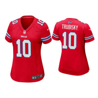 Women Buffalo Bills #10 Mitchell Trubisky Red Game Jersey