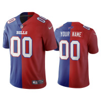 Buffalo Bills #00 Custom Royal Red Split Two Tone Limited Jersey