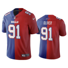 Buffalo Bills #91 Ed Oliver Royal Red Split Two Tone Limited Jersey