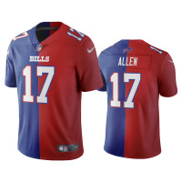 Buffalo Bills #17 Josh Allen Royal Red Split Two Tone Limited Jersey