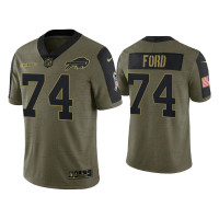 Buffalo Bills #74 Cody Ford Olive 2021 Salute To Service Limited Jersey