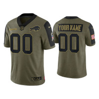 Buffalo Bills #0 Custom Olive 2021 Salute To Service Limited Jersey