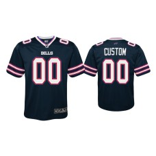 Buffalo Bills #00 Youth Custom Navy Inverted Game Jersey