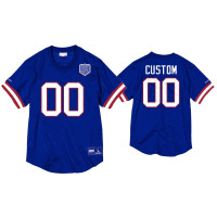 Buffalo Bills #00 Custom Royal Superbowl XXV Anniversary Mesh Crewneck Jersey