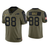 Buffalo Bills #88 Dawson Knox Olive 2021 Salute To Service Limited Jersey