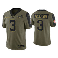 Buffalo Bills #3 Derek Anderson Olive 2021 Salute To Service Limited Jersey