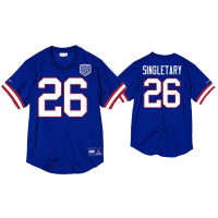 Buffalo Bills #26 Devin Singletary Royal Superbowl XXV Anniversary Mesh Crewneck Jersey