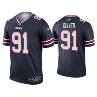 Buffalo Bills #91 Ed Oliver Navy Inverted Legend Jersey