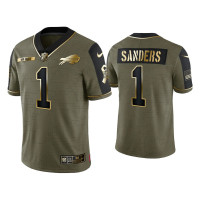 Buffalo Bills #1 Emmanuel Sanders Olive Gold 2021 Salute To Service Limited Jersey