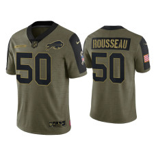 Buffalo Bills #50 Gregory Rousseau Olive 2021 Salute To Service Limited Jersey