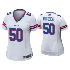 Women Buffalo Bills #50 Gregory Rousseau White Game Jersey