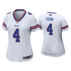 Women Buffalo Bills #4 Jake Fromm White Game Jersey