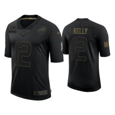 Buffalo Bills #12 Jim Kelly Black 2020 Salute to Service Limited Jersey