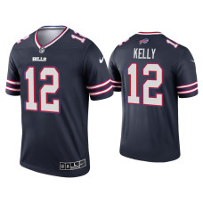 Buffalo Bills #12 Jim Kelly Navy Inverted Legend Jersey