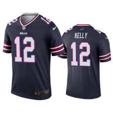 Buffalo Bills #12 Jim Kelly Navy Inverted Legend Jersey