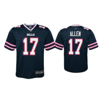 Buffalo Bills #17 Youth Josh Allen Navy Inverted Game Jersey