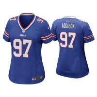 Women Buffalo Bills #97 Mario Addison Royal Game Jersey