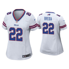 Women Buffalo Bills #22 Matt Breida White Game Jersey