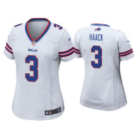 Women Buffalo Bills #3 Matt Haack White Game Jersey