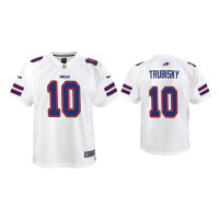 Buffalo Bills #10 Youth Mitchell Trubisky White Game Jersey