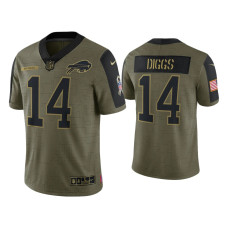 Buffalo Bills #14 Stefon Diggs Olive 2021 Salute To Service Limited Jersey