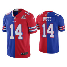 Buffalo Bills #14 Stefon Diggs Royal Red 2020 NFL Playoffs Split Jersey