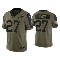 Buffalo Bills #27 Tre'Davious White Olive 2021 Salute To Service Limited Jersey