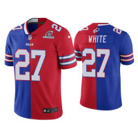 Buffalo Bills #27 Tre'Davious White Royal Red 2020 NFL Playoffs Split Jersey