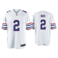 Buffalo Bills #2 Tyler Bass White Alternate Game Jersey