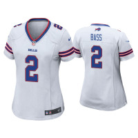 Women Buffalo Bills #2 Tyler Bass White Game Jersey