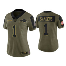 Women Buffalo Bills #1 Emmanuel Sanders Olive 2021 Salute To Service Limited Jersey