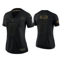 Women Buffalo Bills #17 Josh Allen Black 2020 Salute To Service Limited Jersey