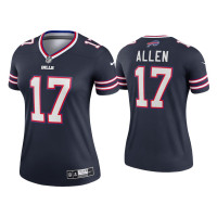 Women Buffalo Bills #17 Josh Allen Navy Inverted Legend Jersey