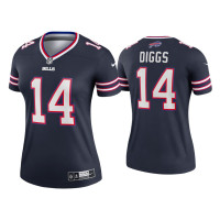 Women Buffalo Bills #14 Stefon Diggs Navy Inverted Legend Jersey