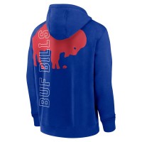 Buffalo Bills Nike Throwback Layered Logo Statement Pullover Hoodie - Royal