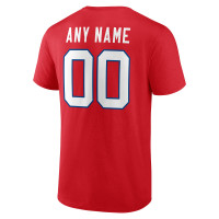 Buffalo Bills Fanatics Branded Team Authentic Logo Personalized Name & Number T-Shirt - Red