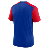 Buffalo Bills Nike Color Block Team Name T-Shirt - Heathered Royal/Heathered Red