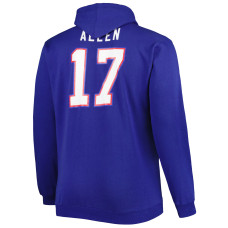 Josh Allen Buffalo Bills Fanatics Branded Big & Tall Fleece Name & Number Pullover Hoodie - Royal