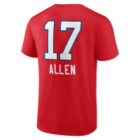 Josh Allen Buffalo Bills Fanatics Branded Team Wordmark Player Name & Number T-Shirt - Red