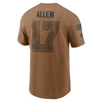 Josh Allen Buffalo Bills Nike 2023 Salute To Service Name & Number T-Shirt - Brown